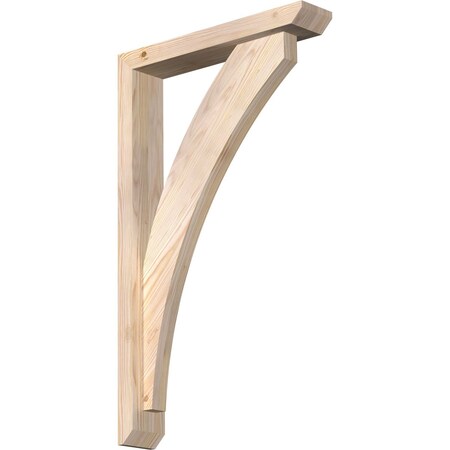 Ekena Millwork Thorton Slat Smooth Bracket w/ Offset Brace, Douglas Fir, 3 1/2"W x 18"D x 30"H BKT0402X18X30THR06SDF